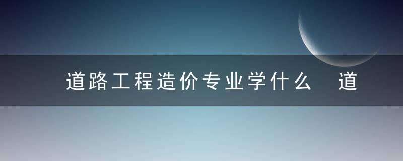 道路工程造价专业学什么 道路工程造价管理专业就业方向